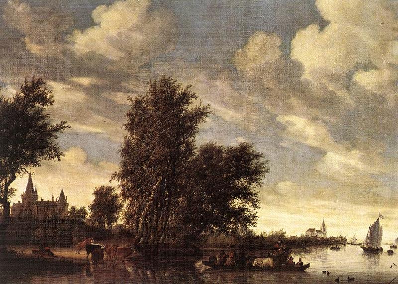 RUYSDAEL, Salomon van The Ferry Boat dh